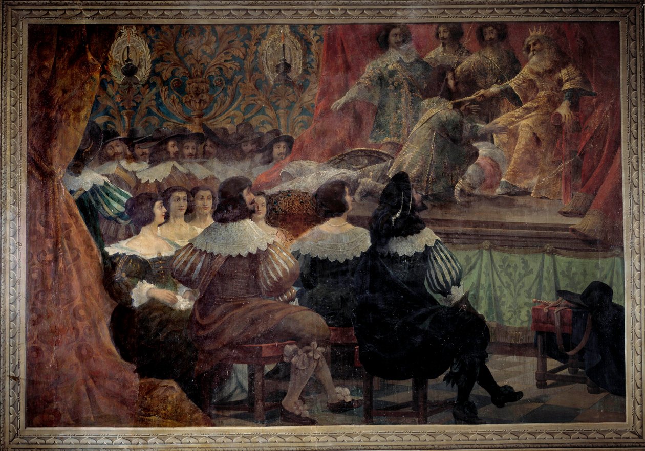 Eine theatralische Darstellung im 17. Jahrhundert im Schloss von Grosbois Gemälde von Abraham Bosse (1602-1676) von Abraham Bosse