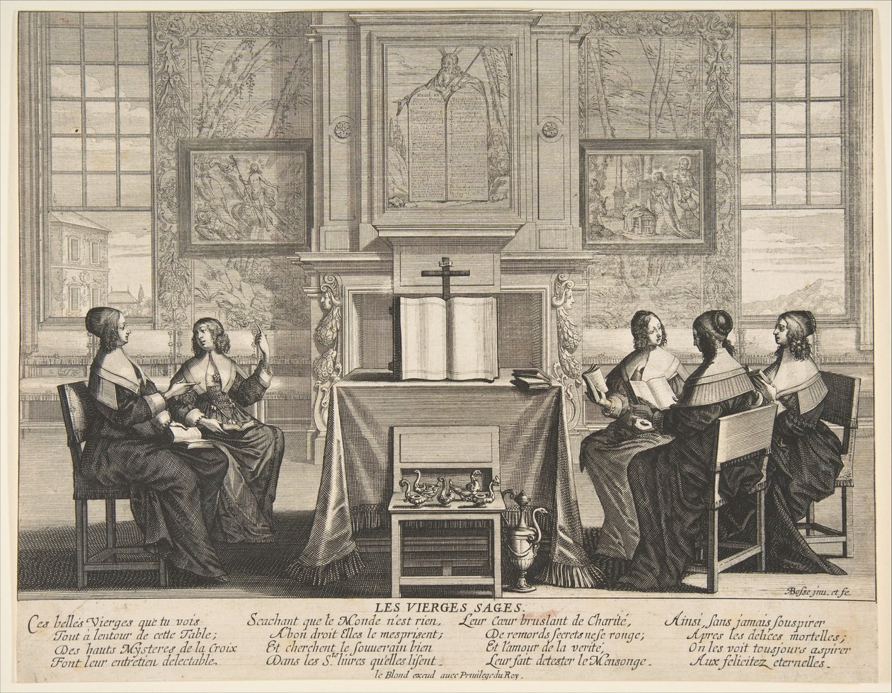Die klugen Jungfrauen im Gespräch, ca. 1635 von Abraham Bosse