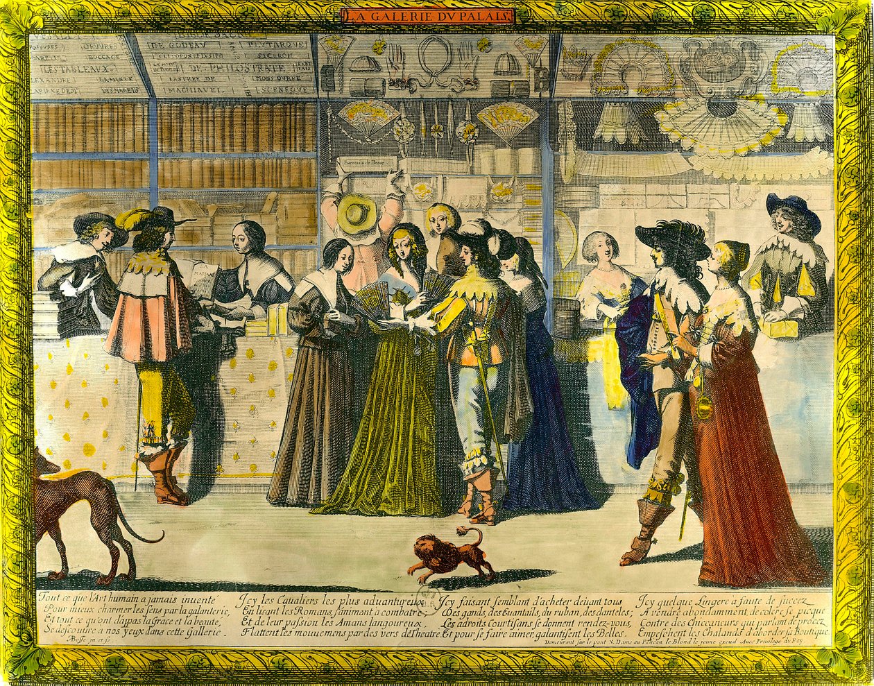 Die Galerie des Königspalastes. Gravur von Abraham Bosse (1602-1676) 17. Jahrhundert. von Abraham Bosse