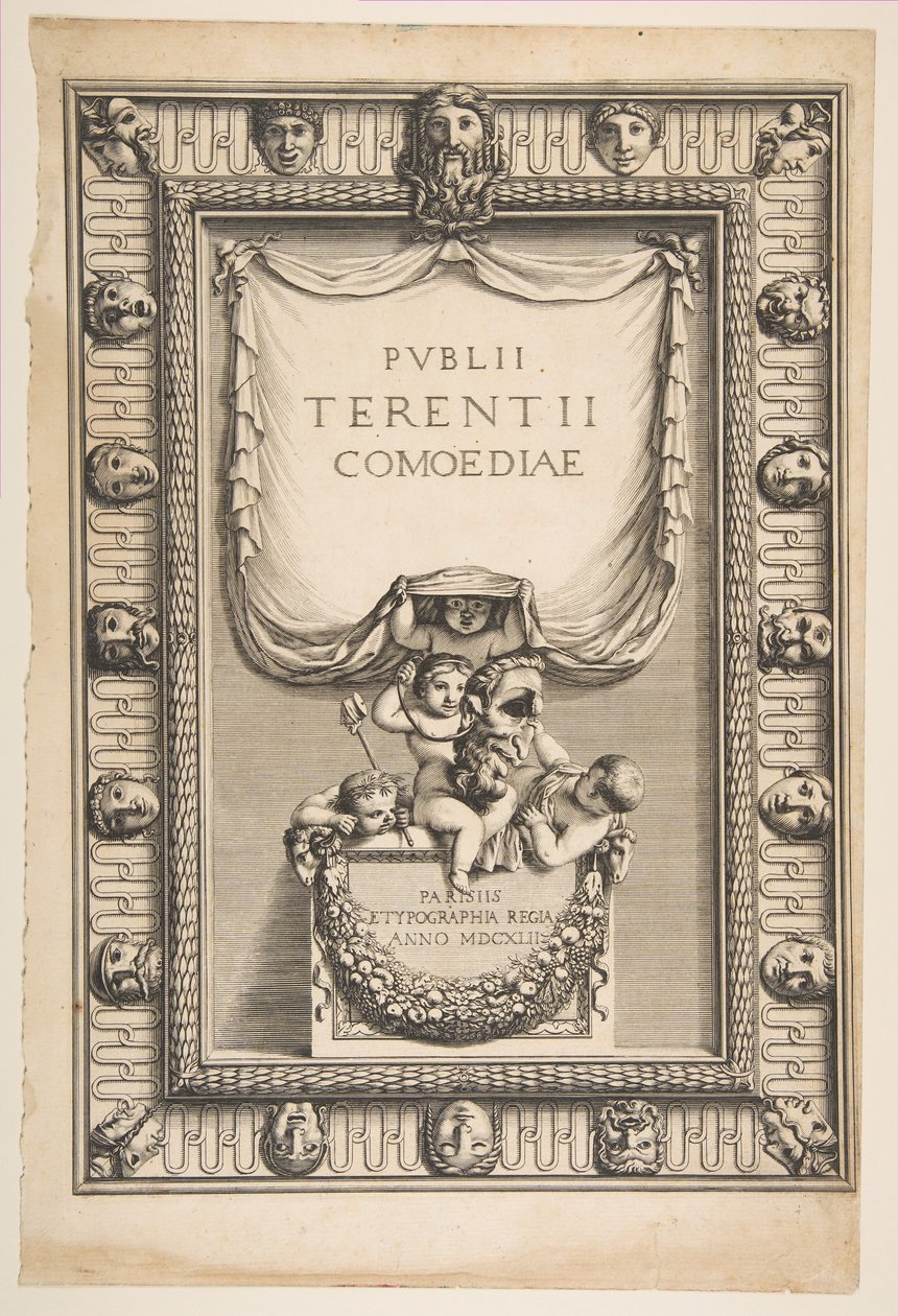 Titelseite: Komödien von Terence Publii Terentii Comoediae, 1642 von Abraham Bosse