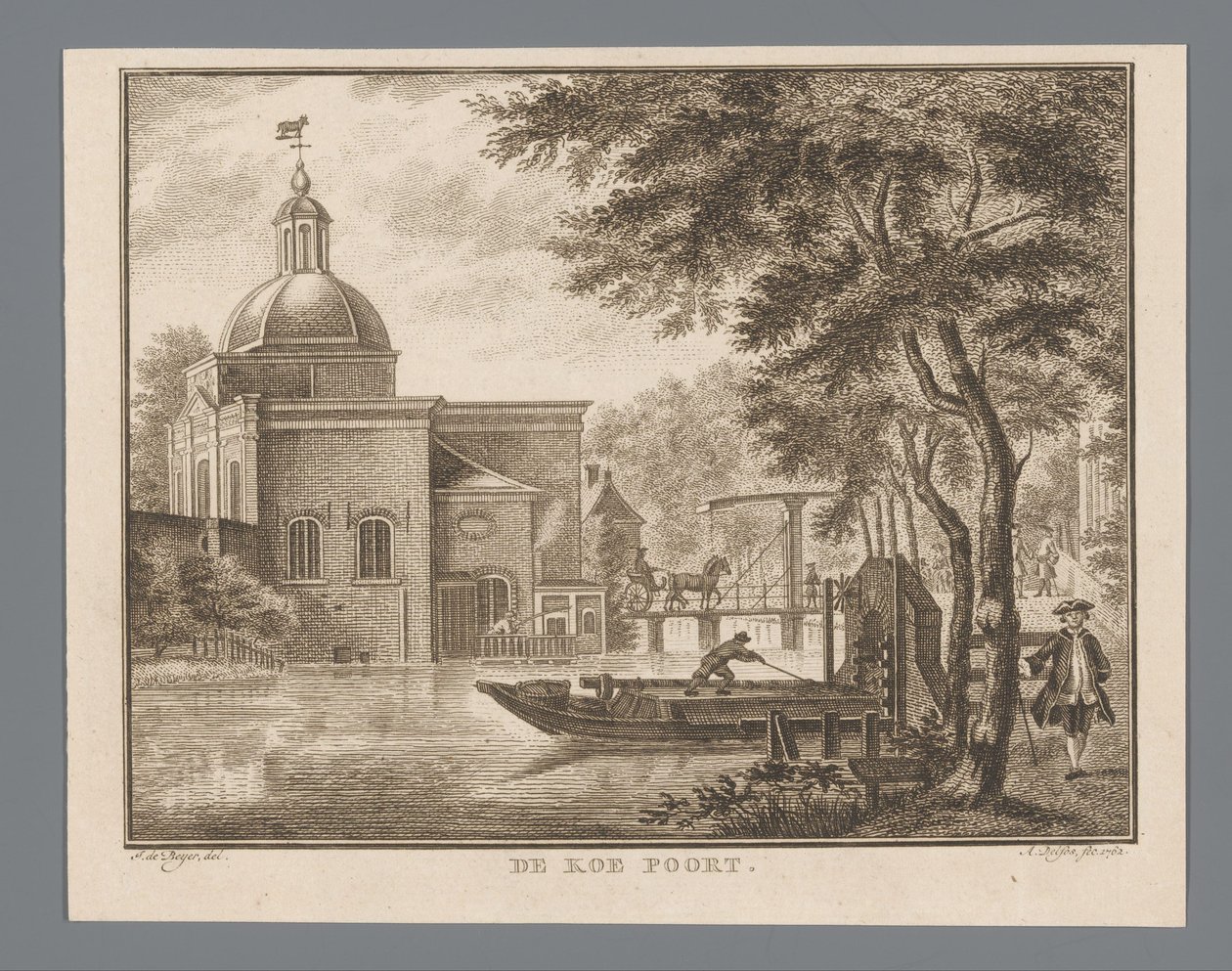 Gezicht op de Koepoort te Leiden von Abraham Delfos