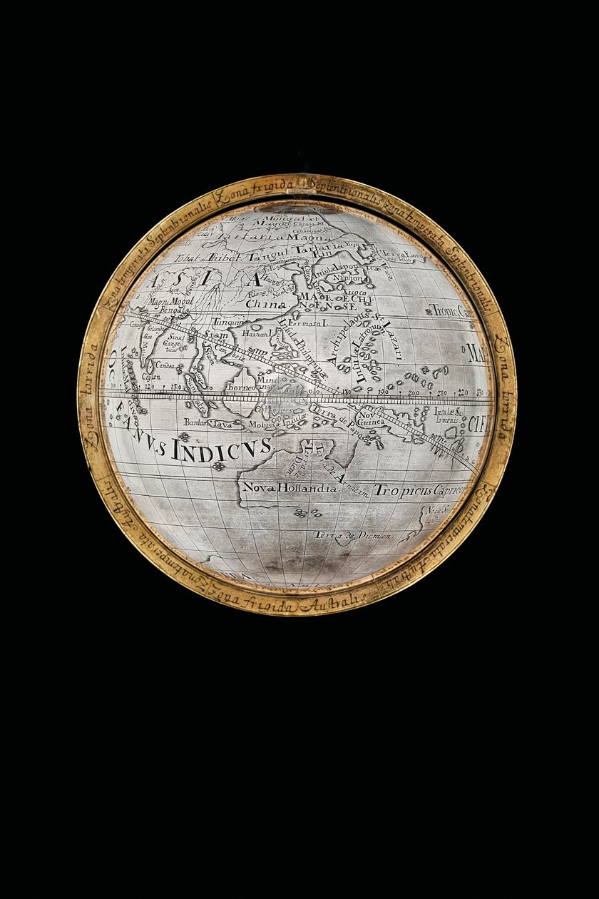 Zwei außergewöhnliche Erd- und Himmelsgloben, getragen von Herkules und Atlas von Abraham Drentwett
