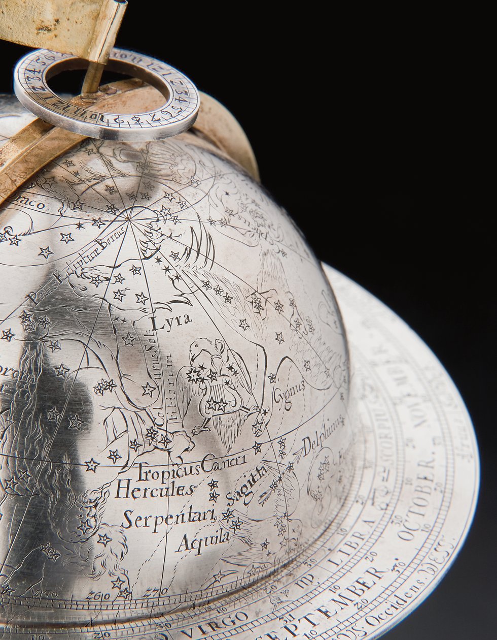Zwei außergewöhnliche terrestrische und himmlische Globen, unterstützt von Herkules und Atlas, Augsburg von Abraham Drentwett
