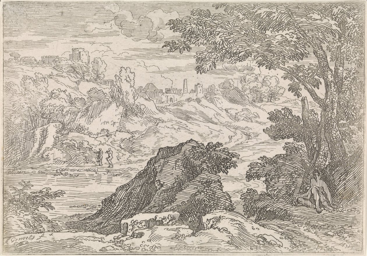 Landschaft mit Fluss von Abraham Genoels