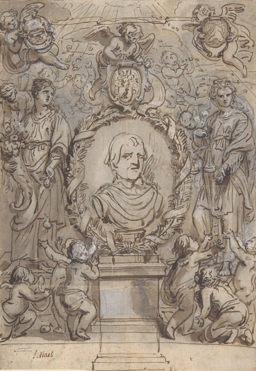 Entwurf für eine Titelseite, 17. Jahrhundert von Abraham Jansz van Diepenbeeck
