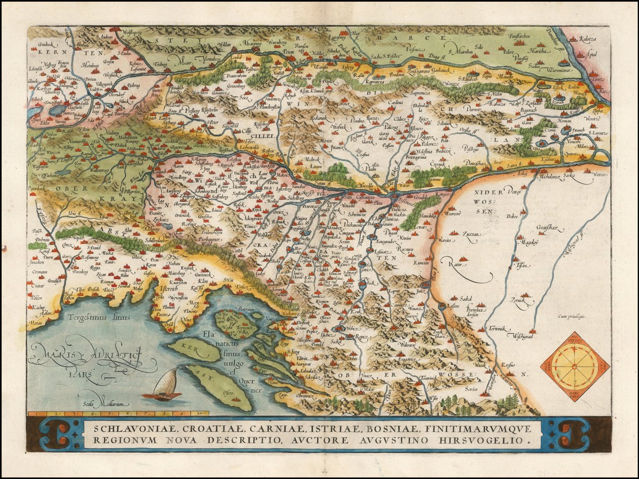 Karte des westlichen Balkans, 1574 von Abraham Ortelius