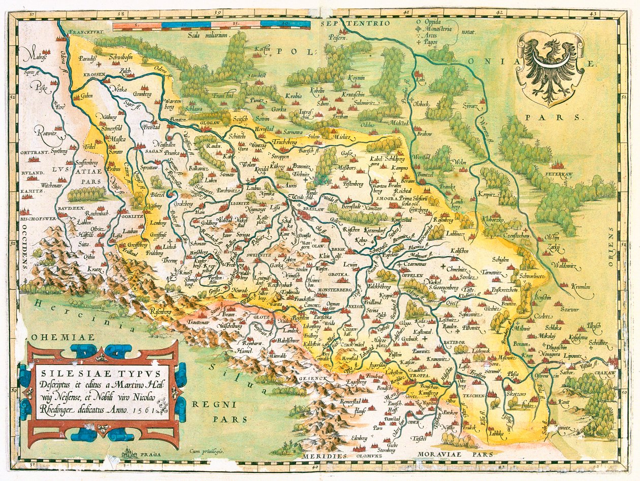 Deutschland (Bundesland: Brandenburg, Sachsen), Polen (Woiwodschaft: Lubusz, Großpolen, Niederschlesien, Łódź, Opolskie, Schlesien, Kleinpolen), Tschechische Republik (Region: Mähren-Schlesien, Olomouc, Pardubice, Hradec Králové, Liberec, Mittelböhmen, Úst von Abraham Ortelius
