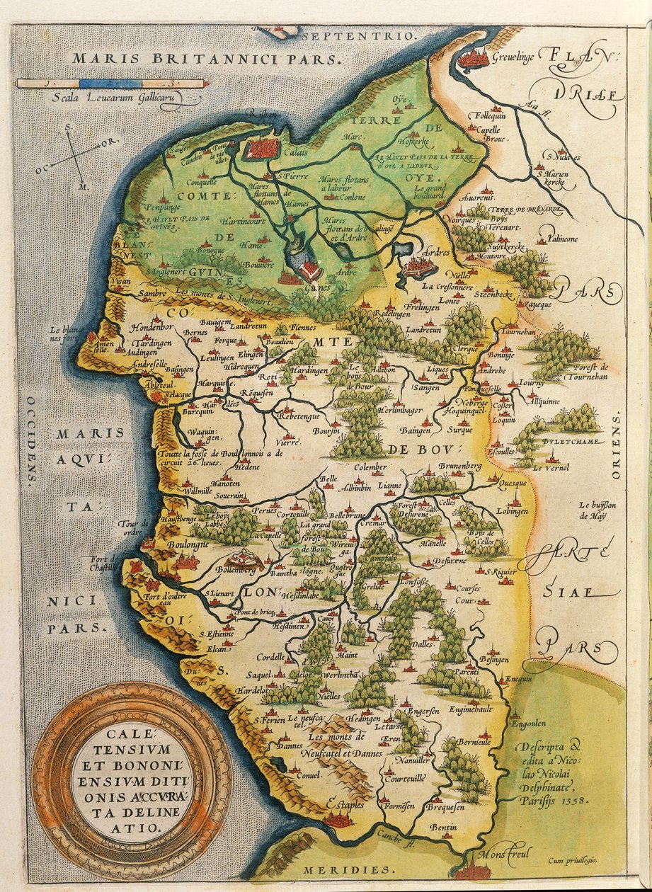 Karte des Gebiets von Calais, aus Theatrum Orbis Terrarum von Abraham Ortelius von Abraham Ortelius