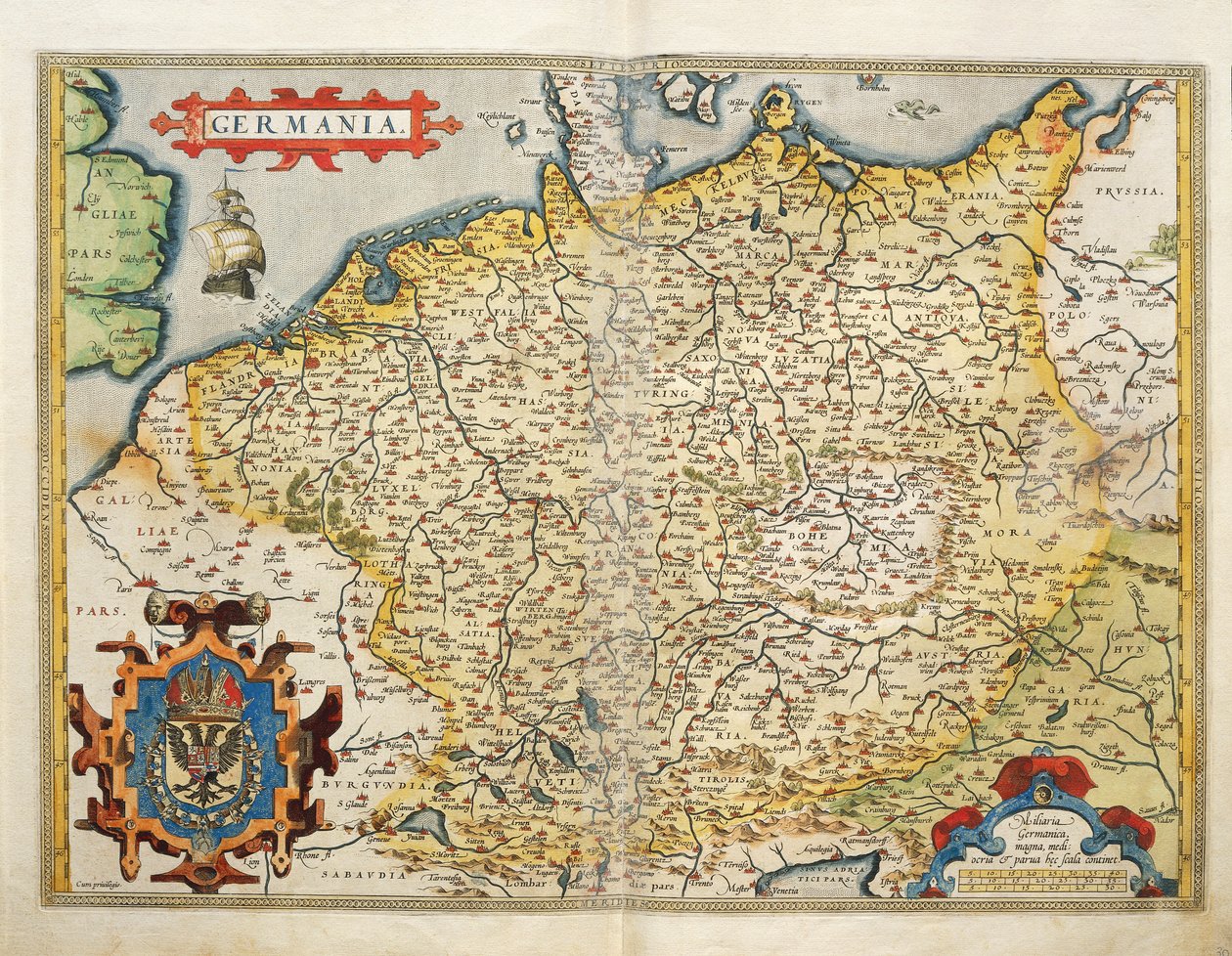 Karte von Deutschland, aus Theatrum Orbis Terrarum von Abraham Ortelius von Abraham Ortelius