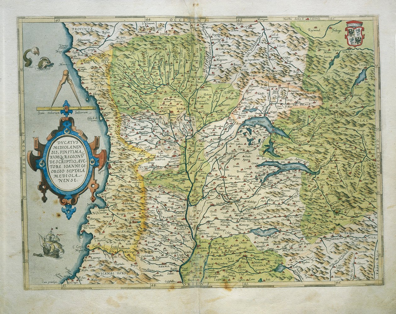 Karte des Herzogtums Mailand, Italien, aus Theatrum Orbis Terrarum von Abraham Ortelius von Abraham Ortelius
