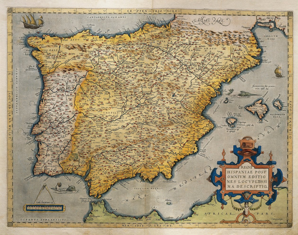 Karte der Iberischen Halbinsel, aus Theatrum Orbis Terrarum von Abraham Ortelius von Abraham Ortelius