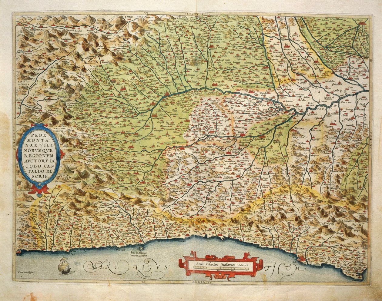 Karte der Region Piemont, Italien, aus Theatrum Orbis Terrarum von Abraham Ortelius von Abraham Ortelius
