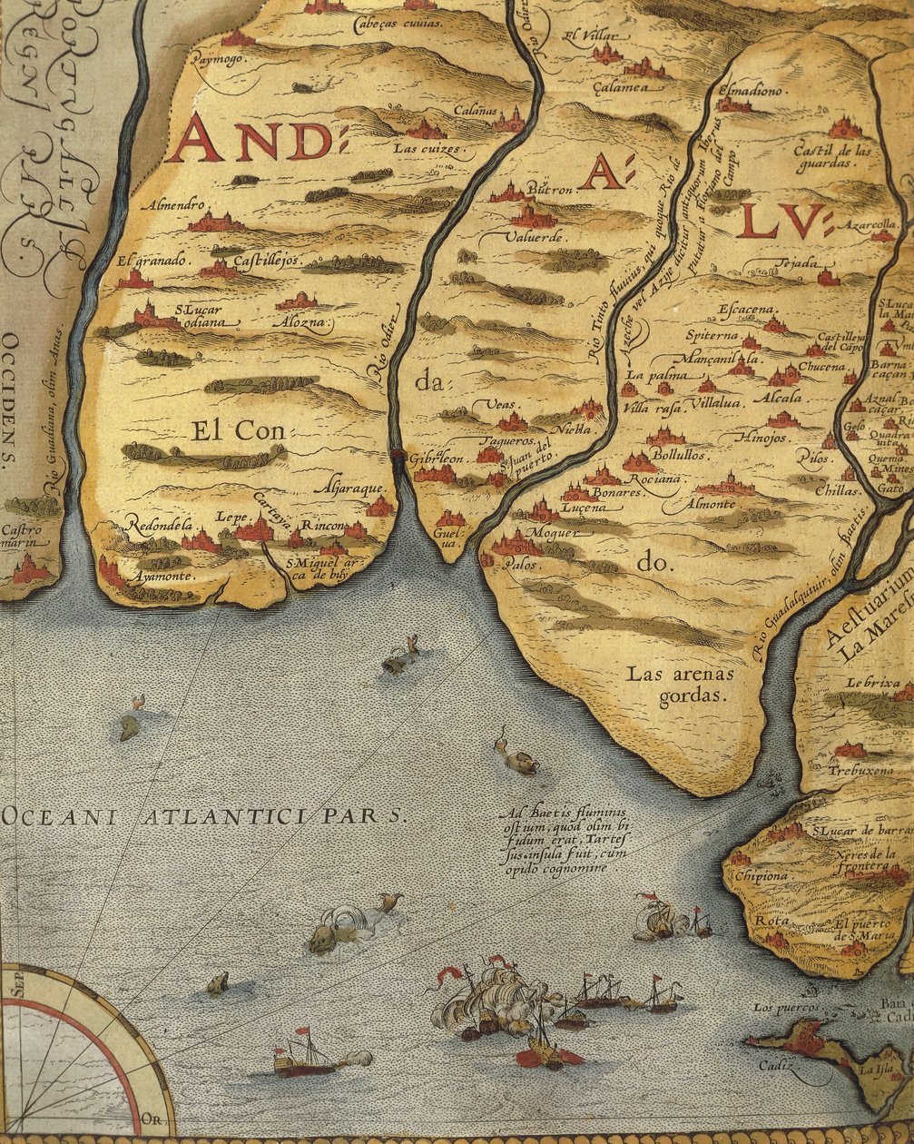 Hafen von Palos in Andalusien, aus Theatrum Orbis Terrarum von Abraham Ortelius von Abraham Ortelius