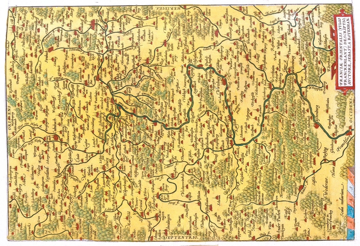 Bundesland: Hessen, Thüringen, Bayern, Baden-Württemberg, Deutschland von Abraham Ortelius