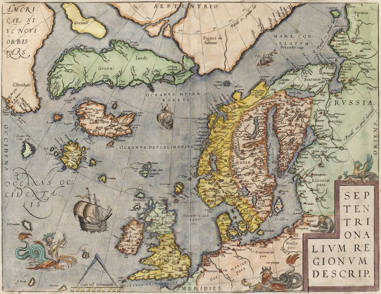 Die Ostsee aus: Theatrum Orbis Terrarum, um 1608-1610 von Abraham Ortelius