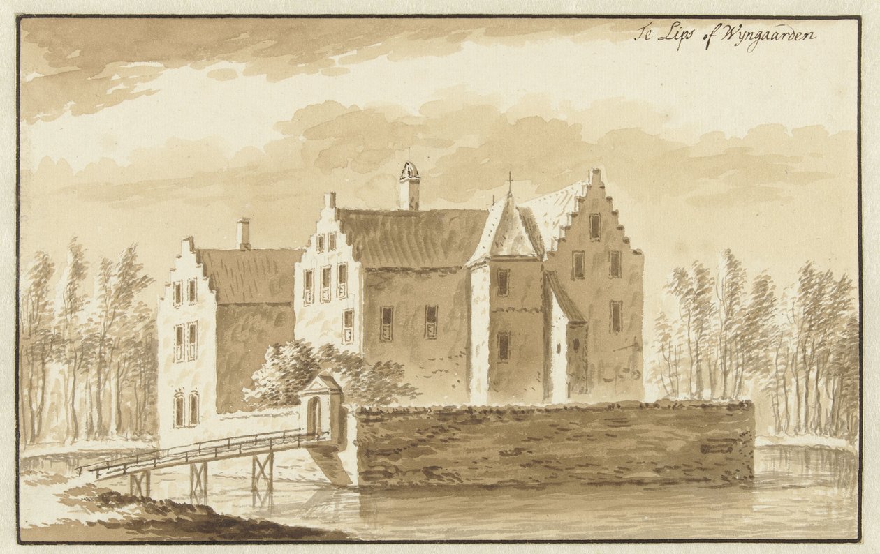 Ansicht auf Schloss Te Lips oder Wijngaarden von Abraham Rademaker