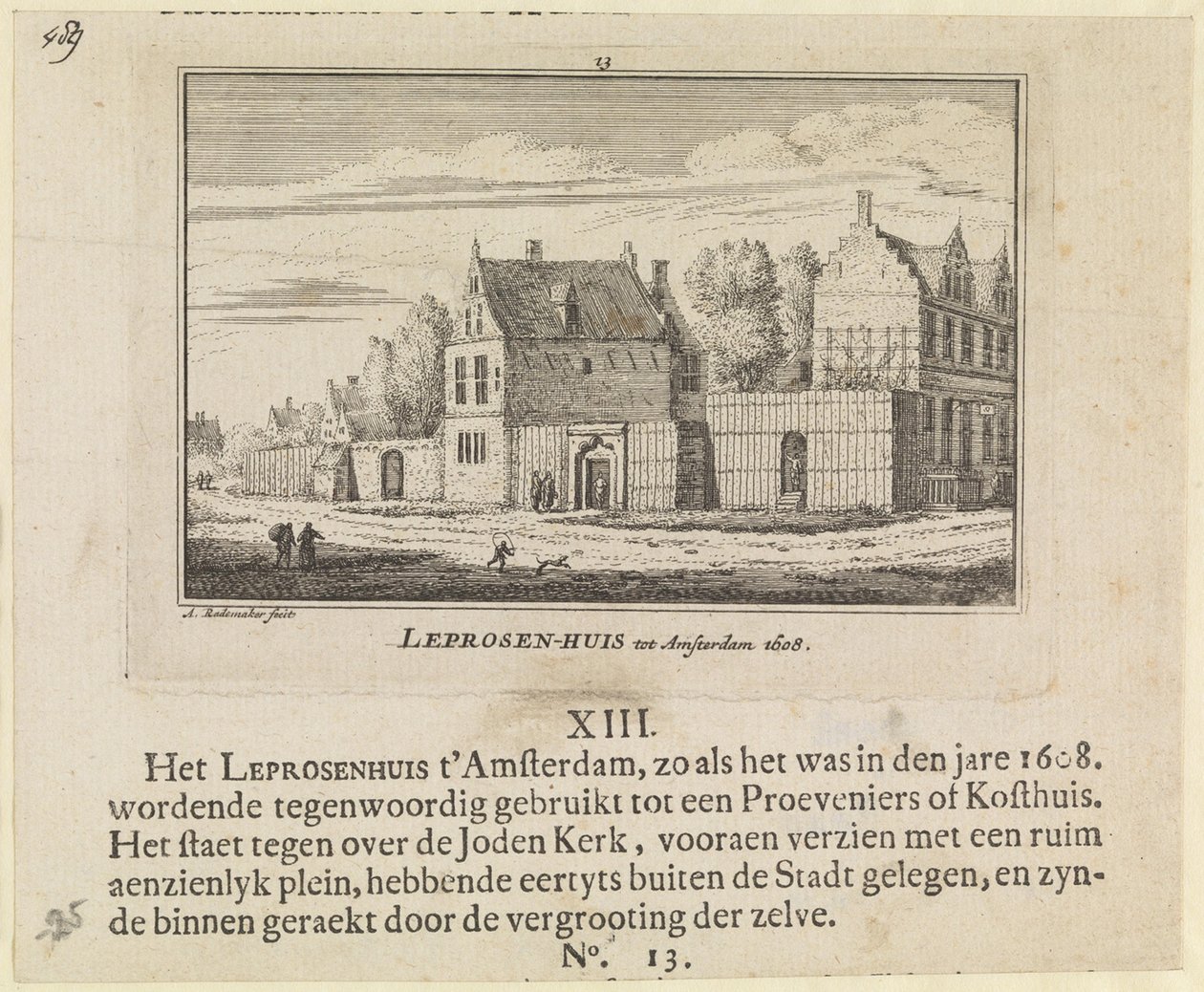 Leprosen-Haus in Amsterdam 1608 von Abraham Rademaker