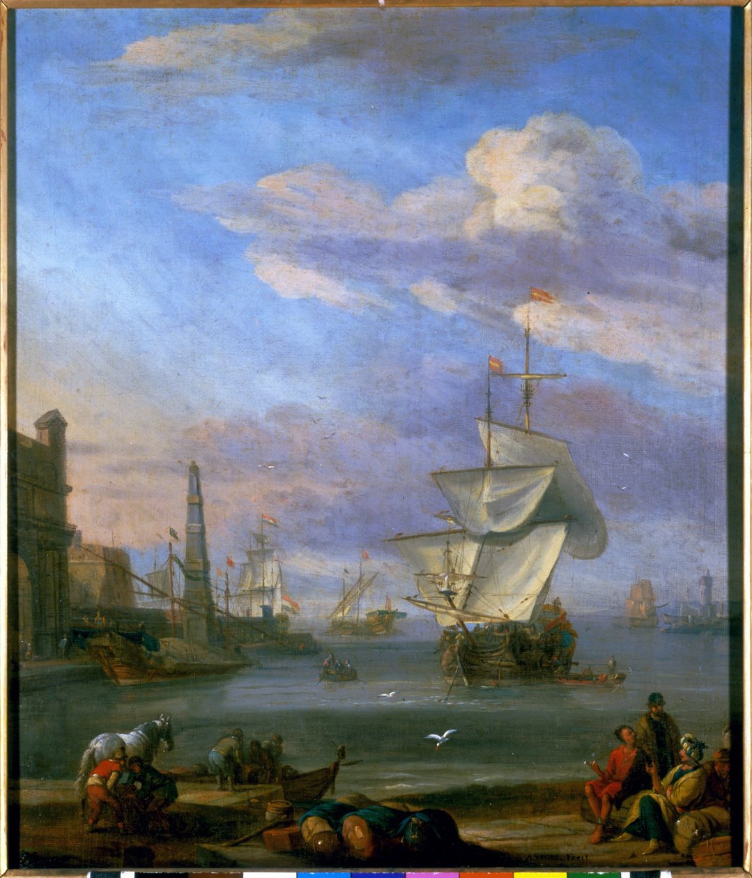 Ein niederländischer Hafen, Gemälde von Abraham Storck von Abraham Storck