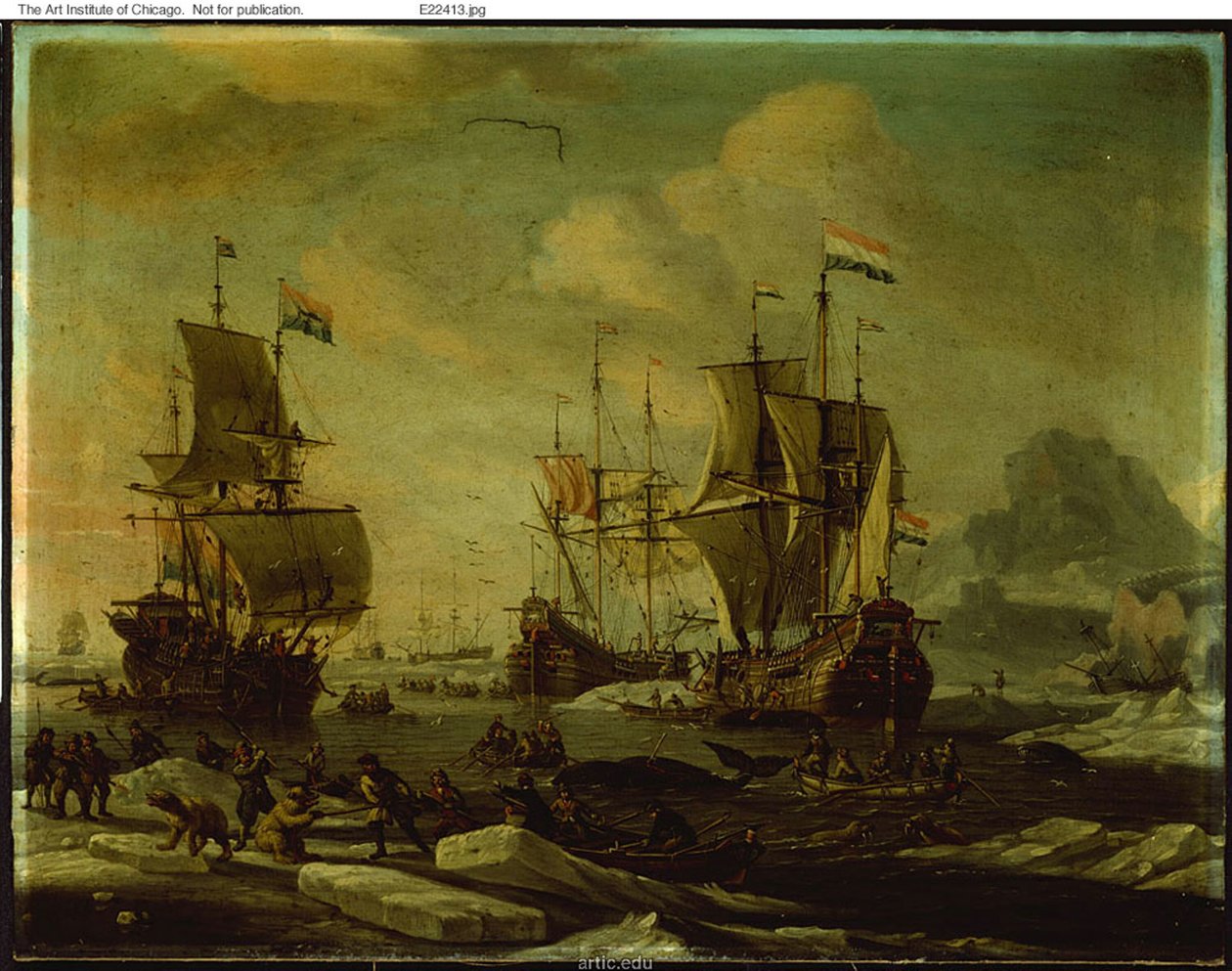 Die niederländische Walfangflotte von Abraham Storck