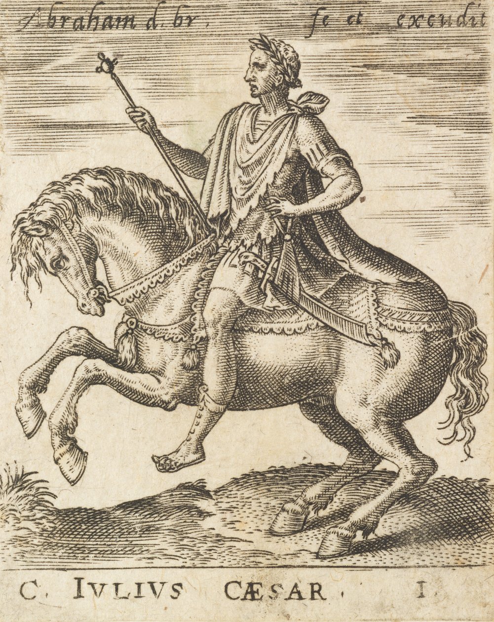 C. Julius Caesar aus Zwölf Kaiser zu Pferd, ca. 1565-1587 von Abraham de Bruyn
