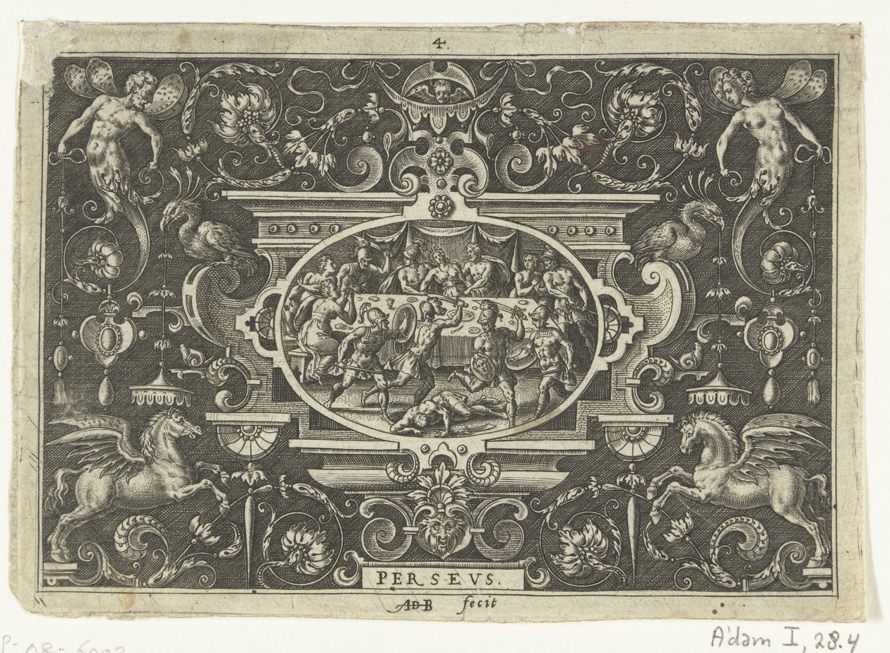 Phineus stört die Hochzeit von Perseus und Andromeda von Abraham de Bruyn