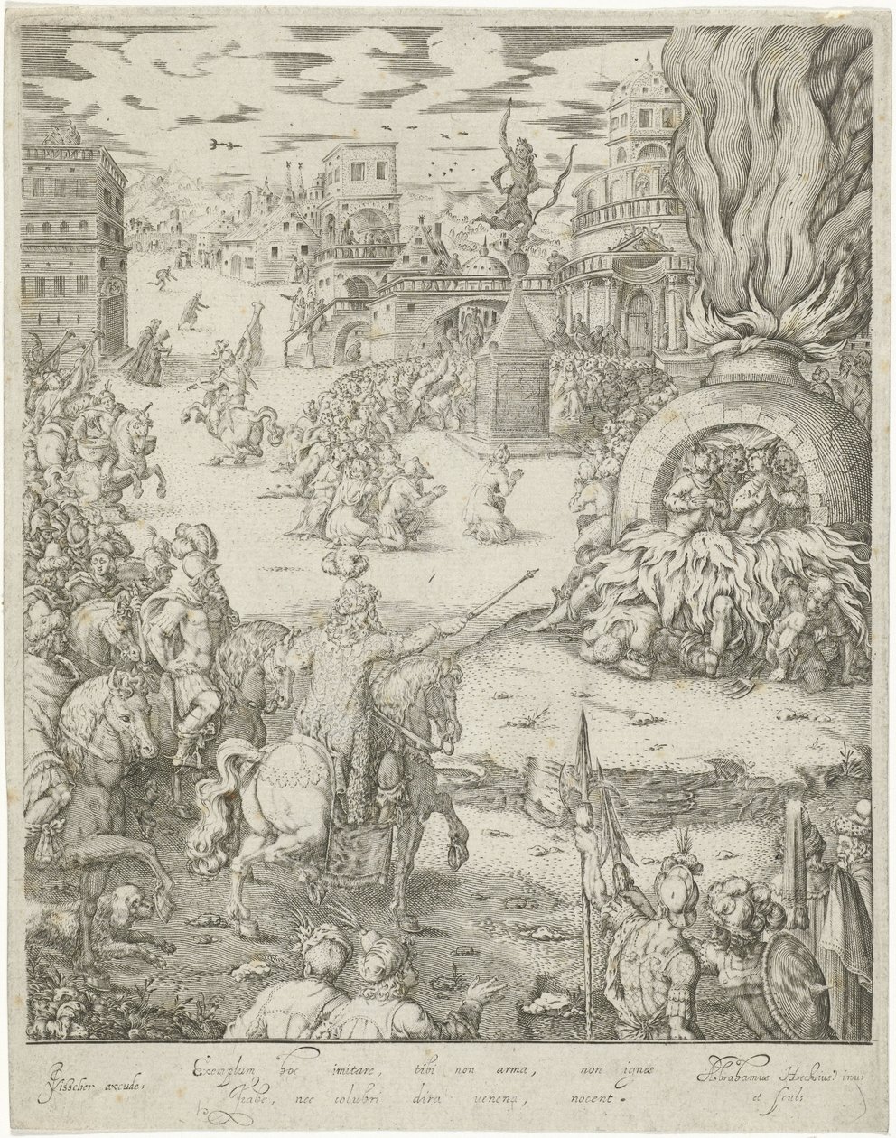 Schadrach, Meschach und Abednego im Feuerofen von Abraham van den Hecken