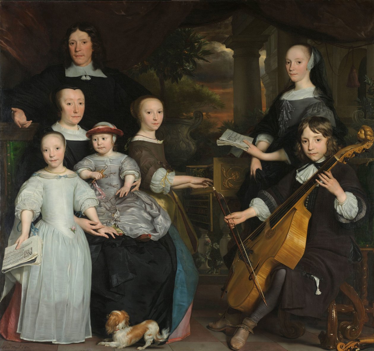 David Leeuw mit seiner Familie von Abraham van den Tempel