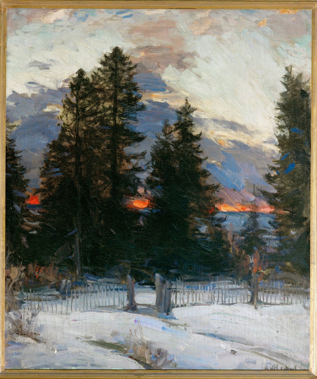 Sonnenuntergang über einer Winterlandschaft von Abram Efimovich Arkhipov