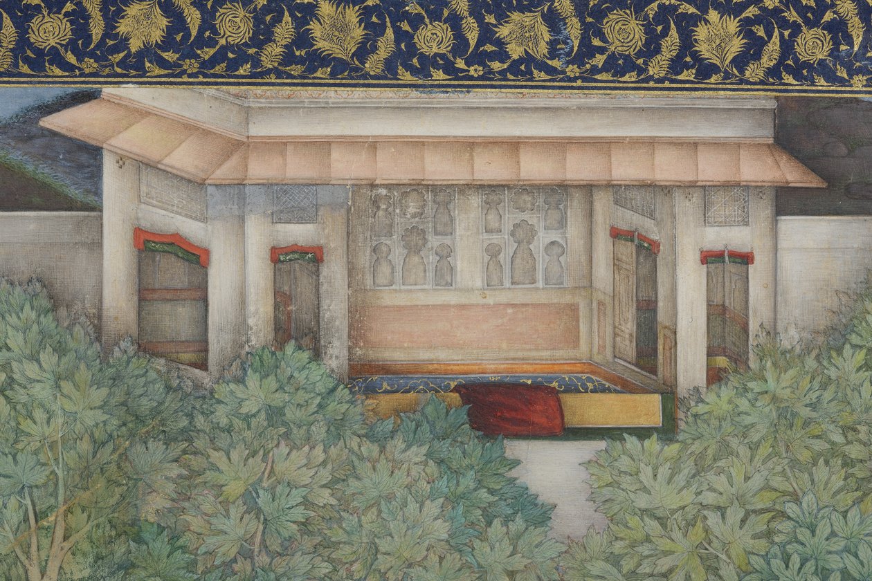 (Detail) aus Kaiser Jahangir mit Heiligen Männern in einem Garten, um 1615 von Abul Hasan