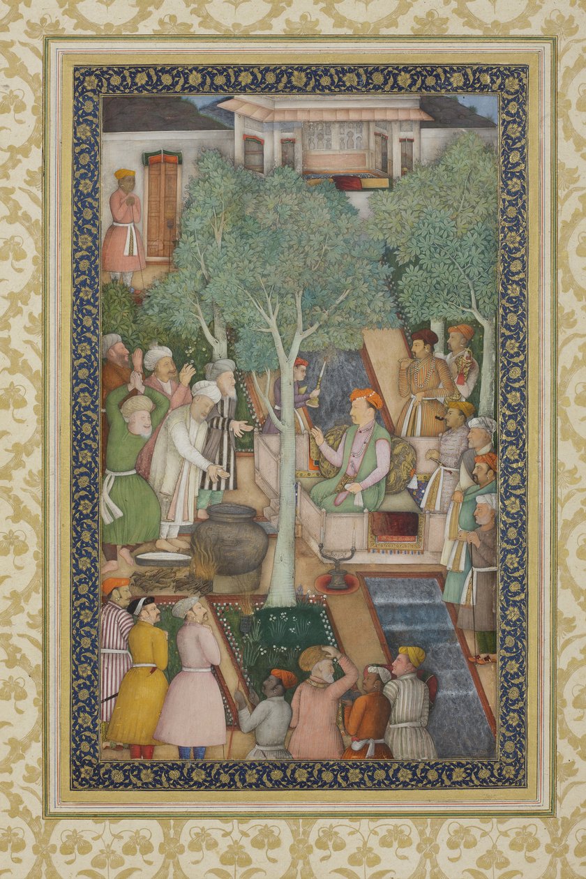 Kaiser Jahangir mit Heiligen Männern in einem Garten, ca. 1615 von Abul Hassan Ghaffari