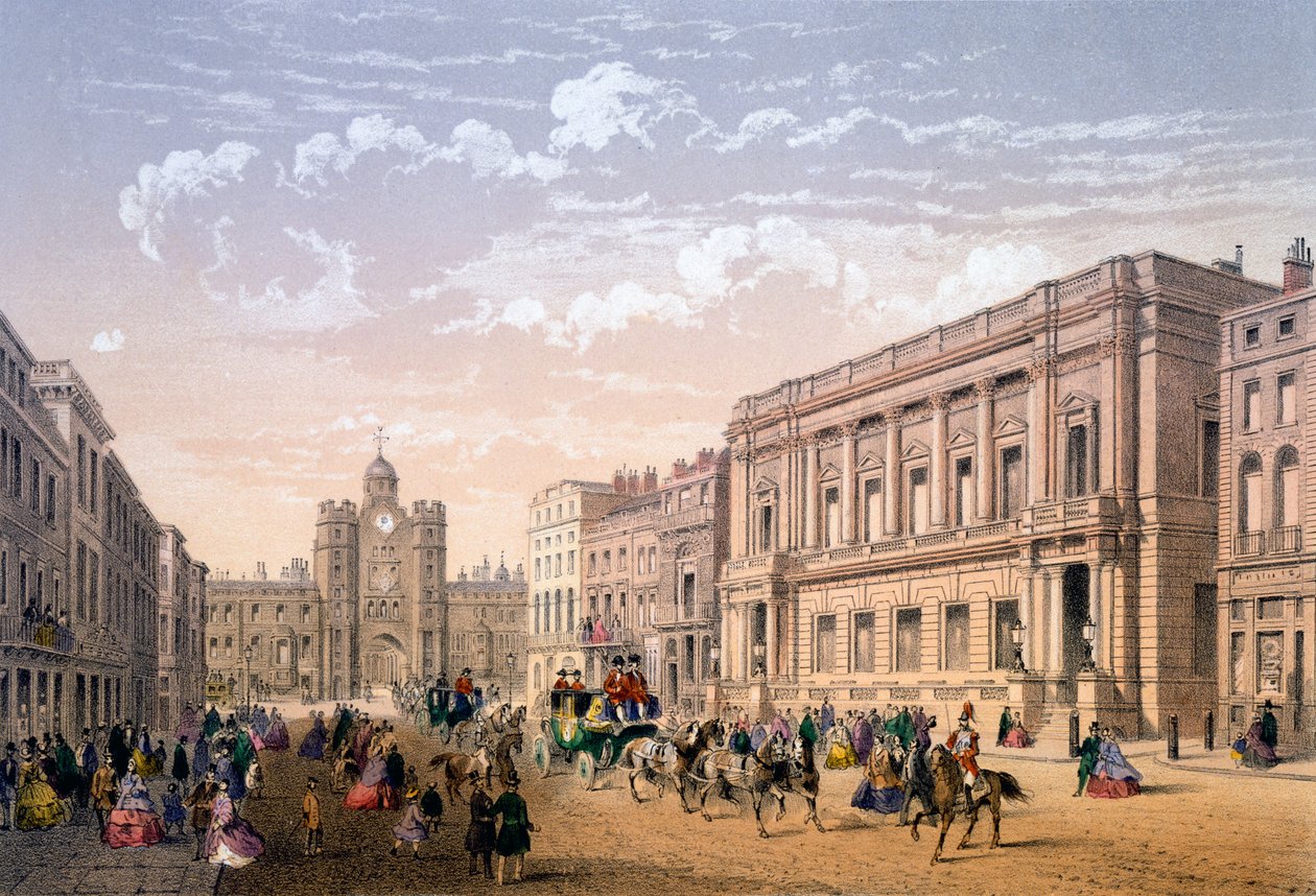 St James Palace und Conservative Club, Druck von Ch. Riviere, 1862 von Achille-Louis Martinet