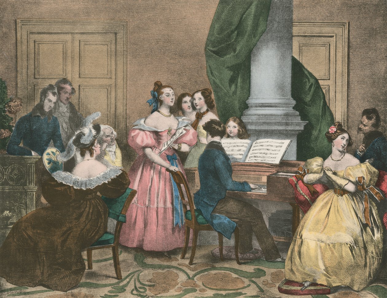Musikalischer Abend von Achille (after) Deveria