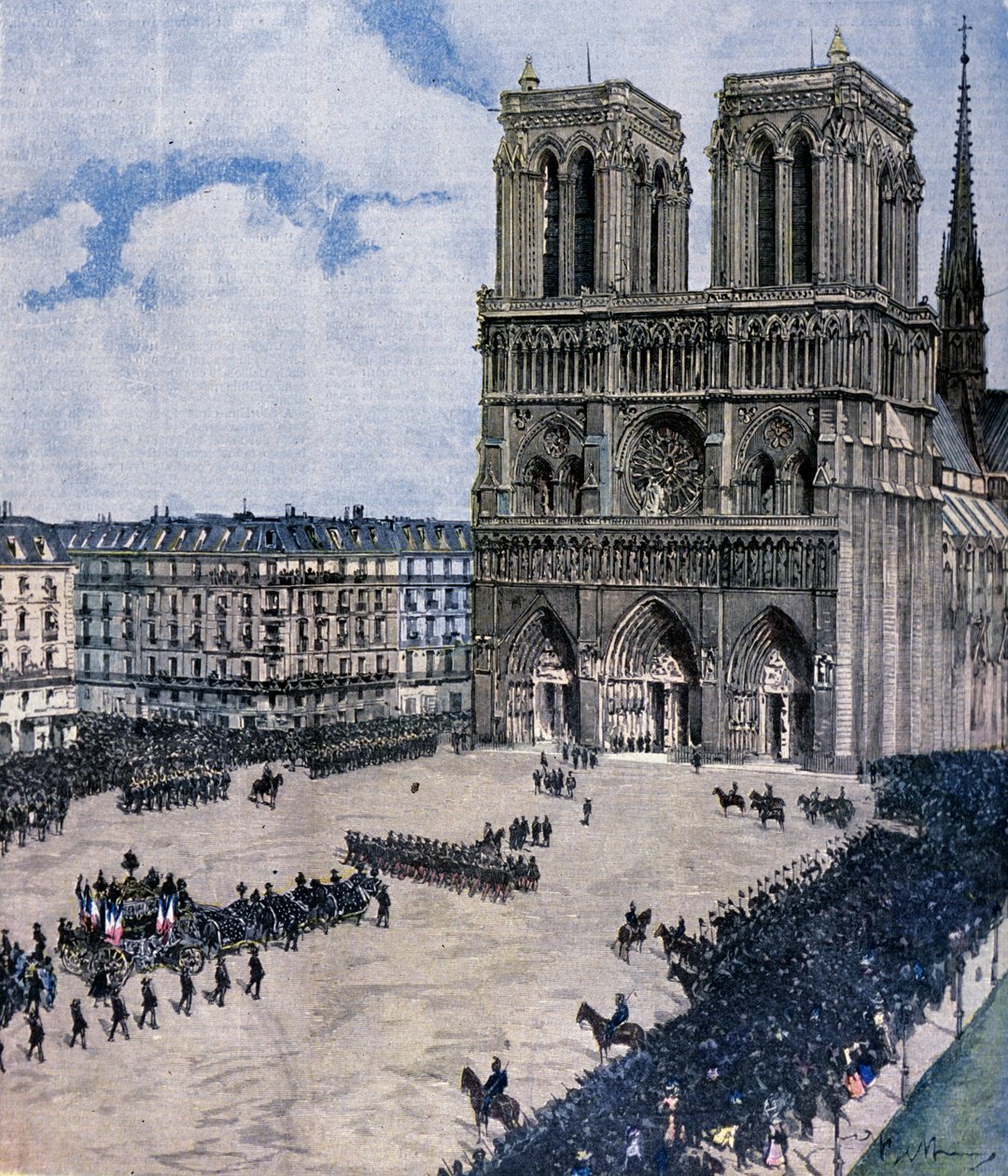 Beerdigung von Félix Faure in der Kathedrale Notre-Dame in Paris im Jahr 1899 (Illustration von Achille Beltrame) von Achille Beltrame