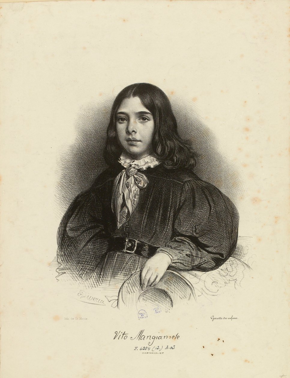 Porträt von Vito Mangiamele 1827-1897, 1839 von Achille Devéria