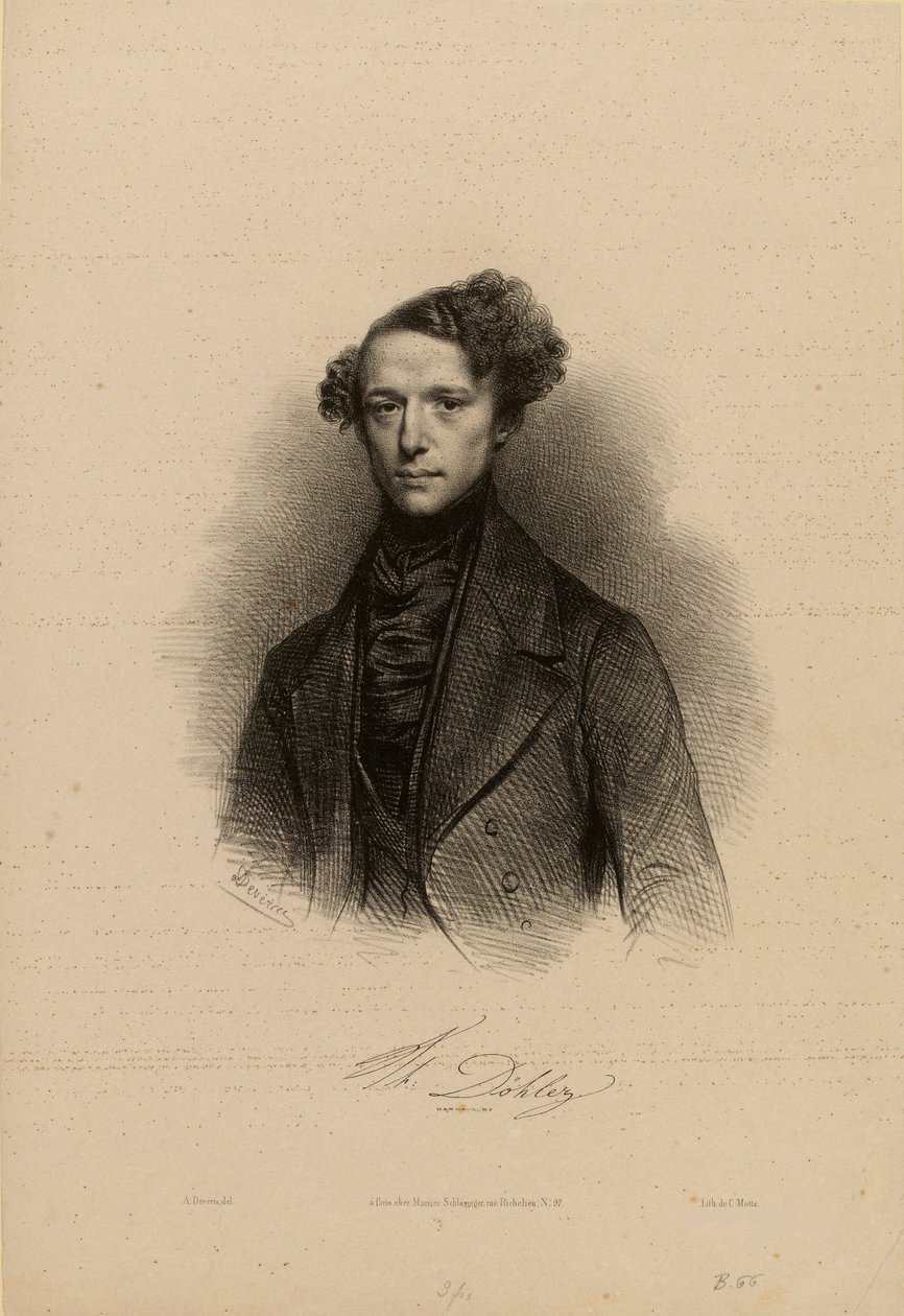 Porträt des Komponisten Theodor Döhler 1814-1856 von Achille Devéria