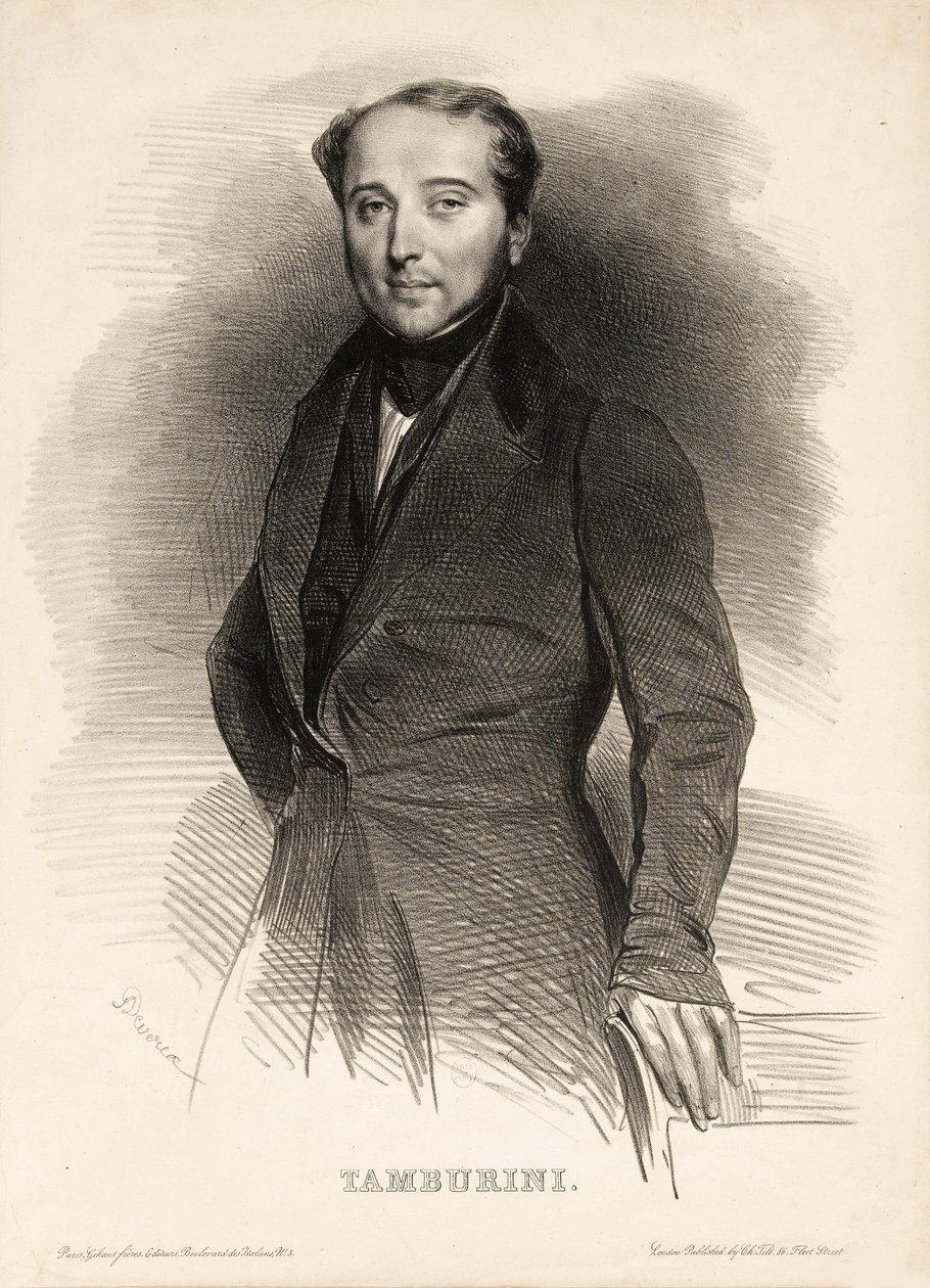 Porträt des Opernsängers Antonio Tamburini 1800-1876, 1833 von Achille Devéria