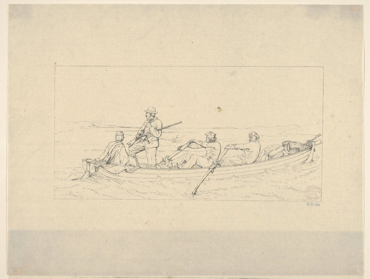 Marylander überqueren den Potomac, um sich der Südarmee anzuschließen, aus Confederate War Etchings, 1861-63 von Adalbert John Volck
