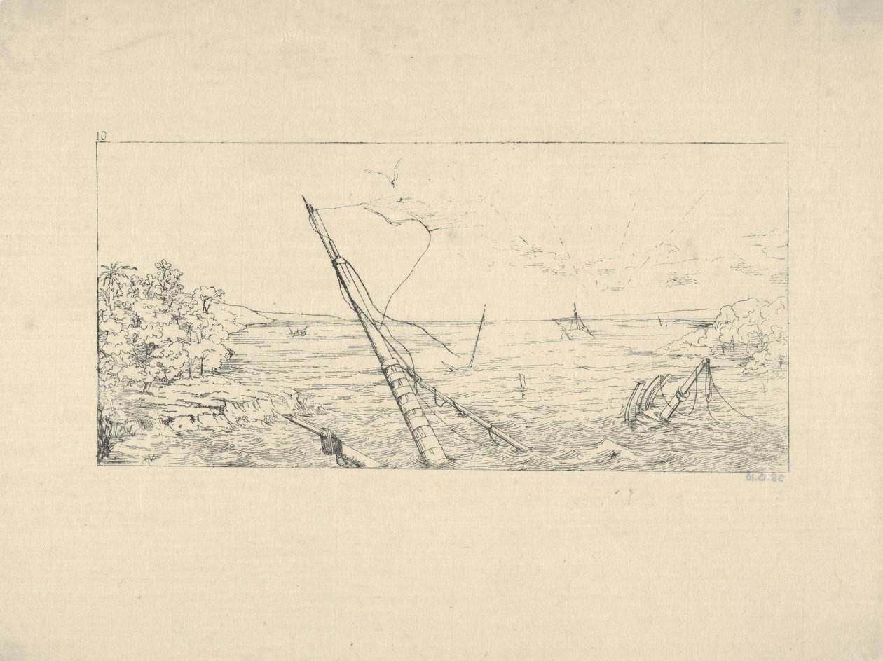 Steinblockade vor Charleston, South Carolina aus Confederate War Etchings, 1861-63 von Adalbert John Volck
