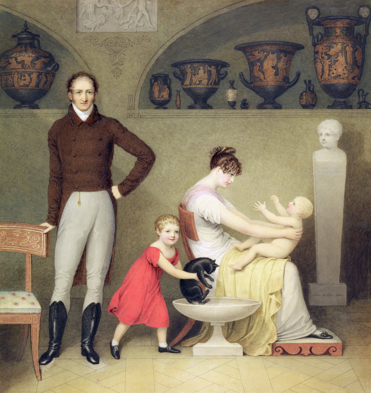 Der Künstler und seine Familie, 1813 von Adam Buck