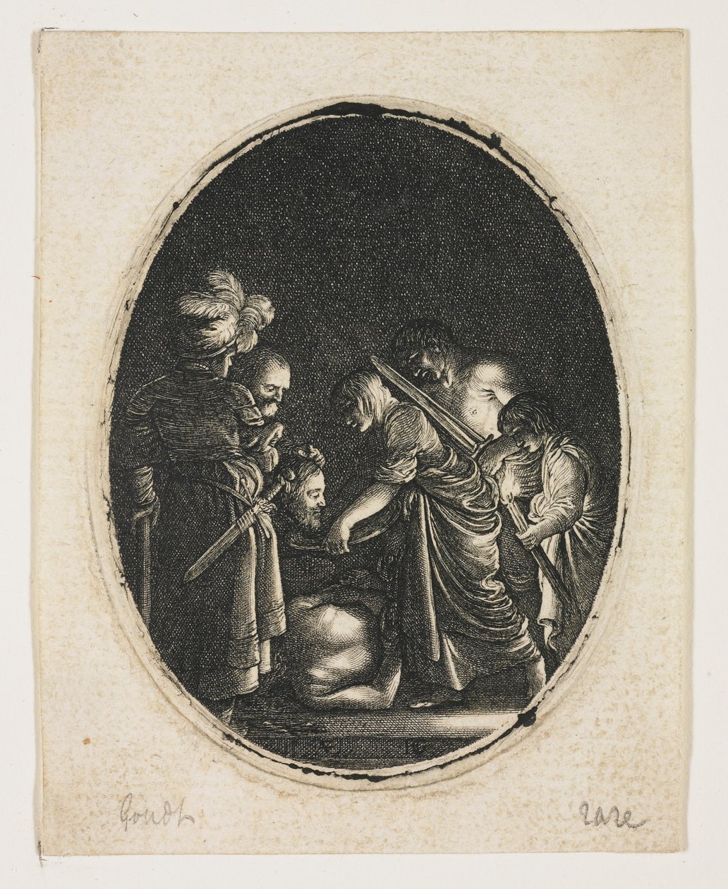 Salome empfängt den Kopf von Johannes dem Täufer, graviert von Hendrik Goudt, ca. 1607-09 von Adam (after) Elsheimer