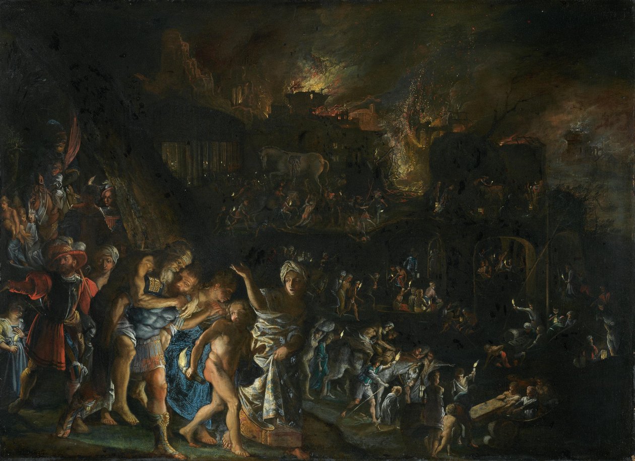 Der Brand von Troja von Adam Elsheimer