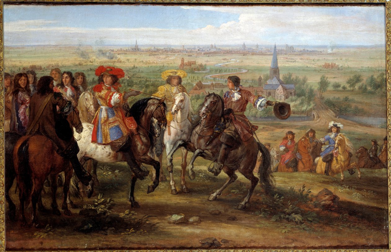 König Ludwig XIV. vor der Priorin von Fives bei der Belagerung von Lille im August 1667 von Adam Frans van der Meulen