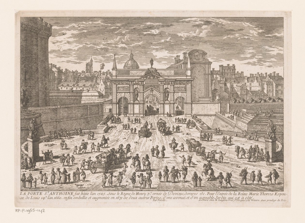 Ansicht der Porte Saint-Antoine von Adam Perelle