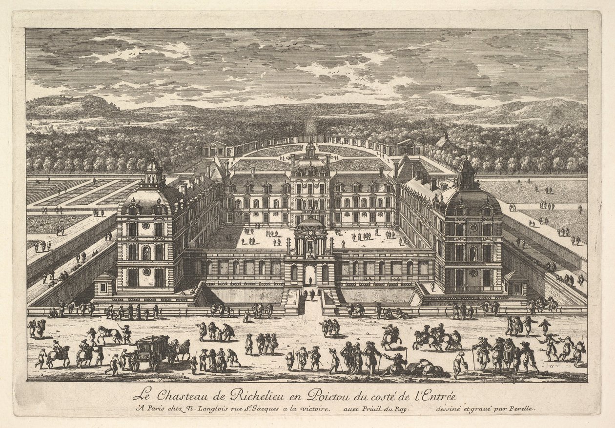 Das Schloss von Richelieu in Poitou von der Eingangsseite von Adam Perelle