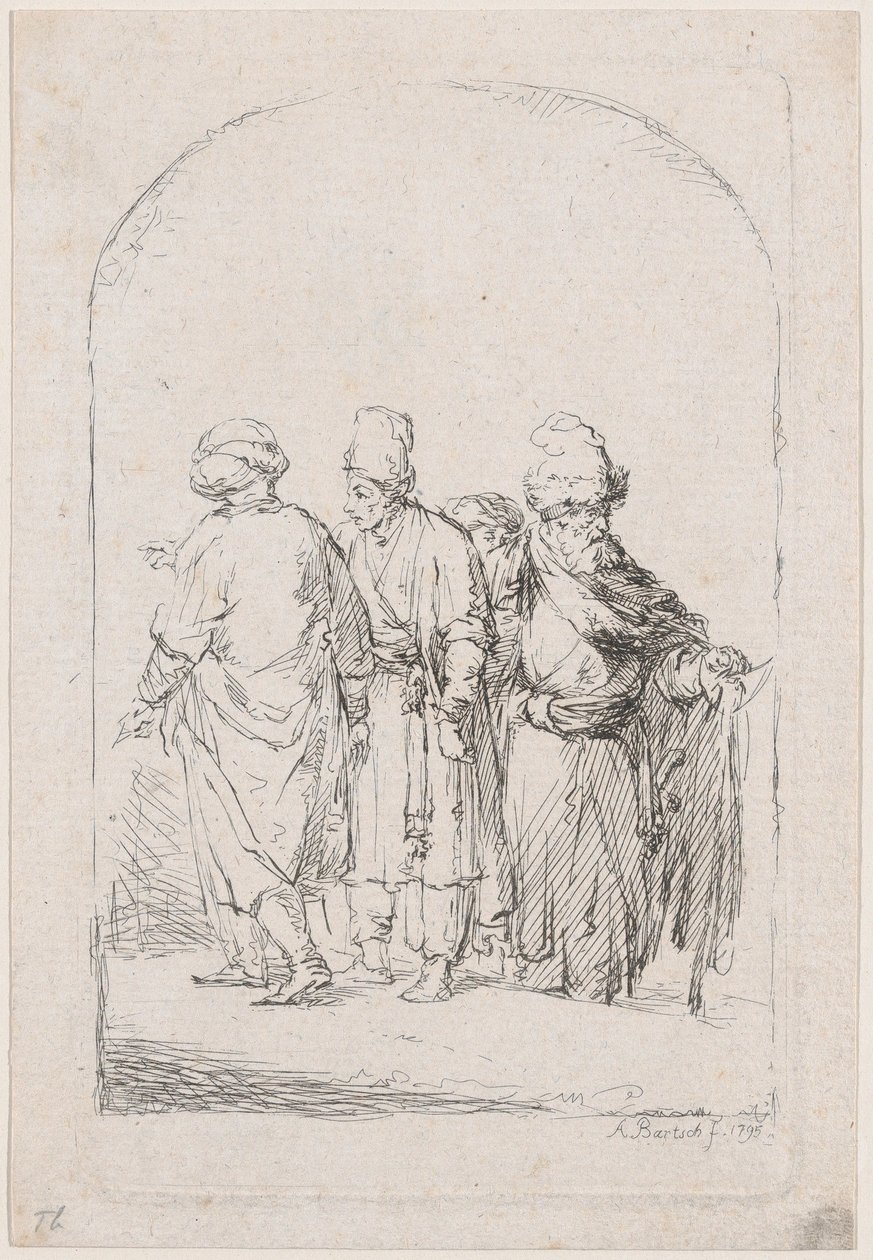 Gruppe von vier stehenden Männern in orientalischer Tracht, 1795 von Adam von Bartsch