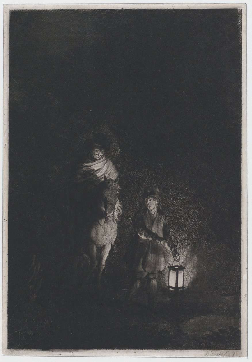 Reiter und Junge mit Laterne, 1797 von Adam von Bartsch
