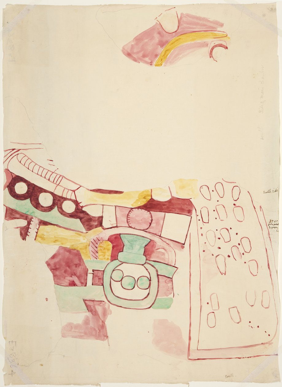 Kopie von Fragmenten von Gemälden aus Teotihuacan, Mexiko von Adela Breton