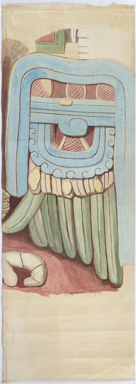 Kopie der Stuckfassade des Tempels auf der Pyramide in Acanceh, Maßstab 1:1 von Adela Breton