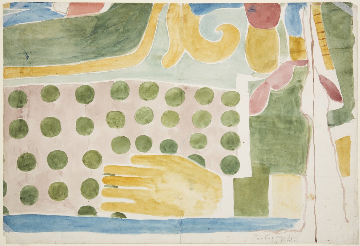 Gemälde eines Teils eines Wandgemäldes, das Menschenopfer darstellt, über der inneren Tür, innere Kammer, Oberer Tempel der Jaguare, Chichen Itza von Adela Breton