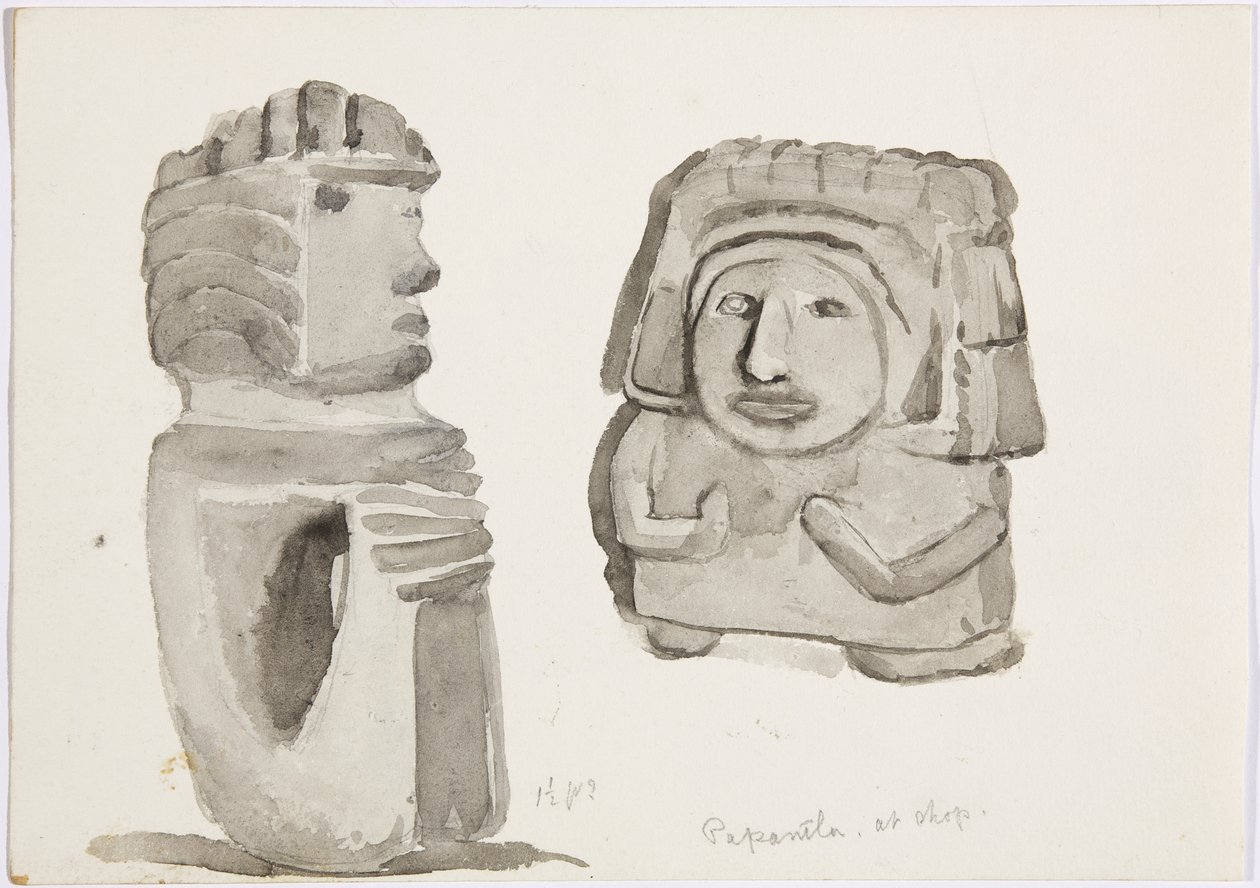 Steinfiguren in Papantla, Mexiko von Adela Breton